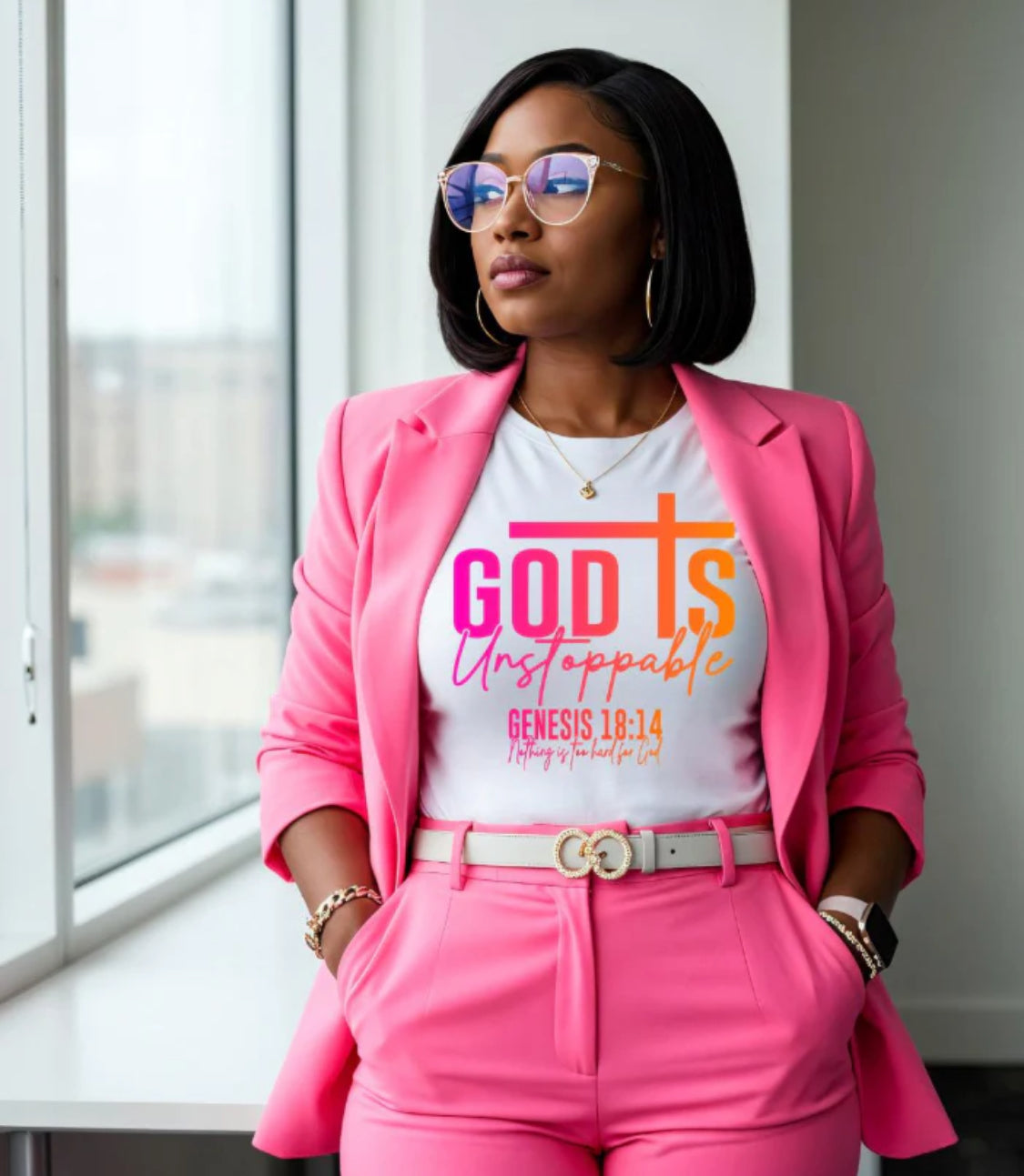 GOD IS UNSTOPPABLE (PINK/ORANGE OMBRE)