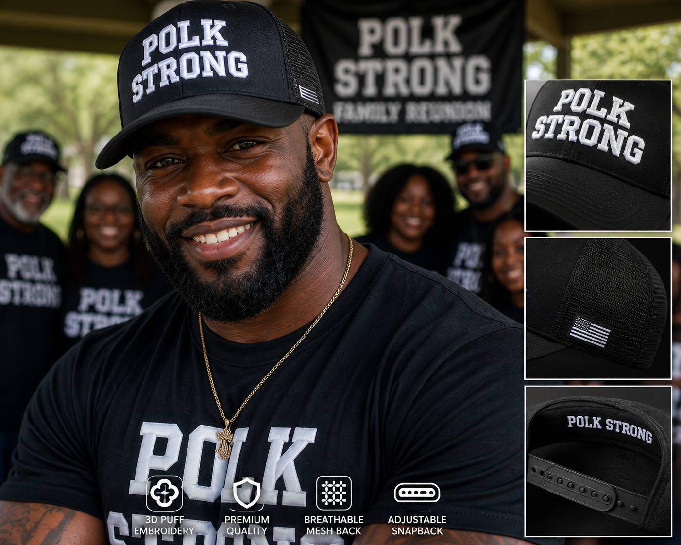 3D Puff Personalized, POLK STRONG REUNION Cap