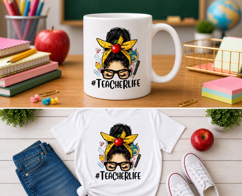 TEACHER LIFE GRAPHIC TEE & MUG (CLASSIC TEACHER)