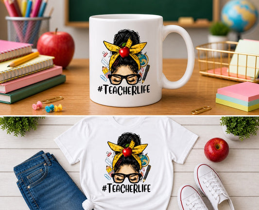 TEACHER LIFE GRAPHIC TEE & MUG (CLASSIC TEACHER)