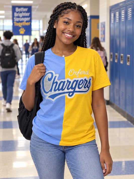 OXFORD CHARGERS SPLIT-COLOR T-SHIRT