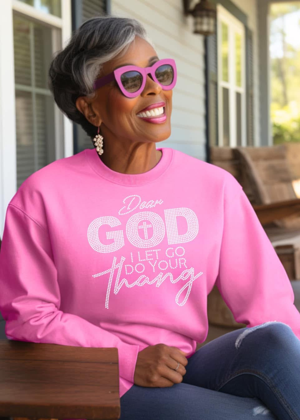 DEAR GOD I LET GO DO YOUR THANG  (Rhinestone)